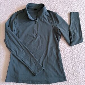 Grey Long Sleeve Quarter-Zip Top